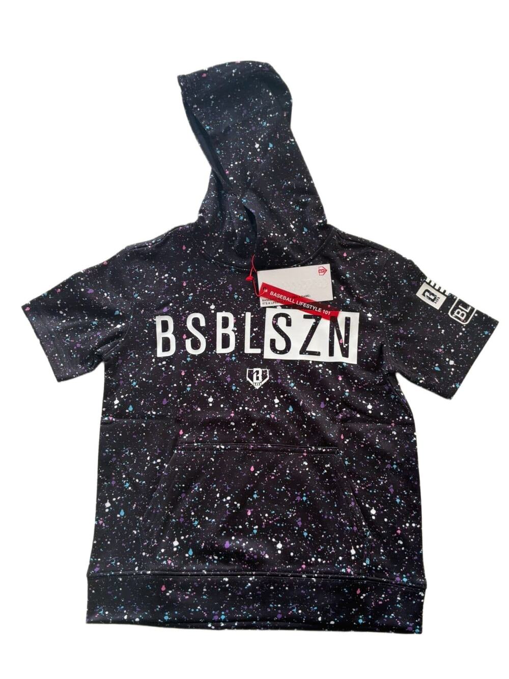 Kids Black Galaxy Short-Sleeve Hoodie